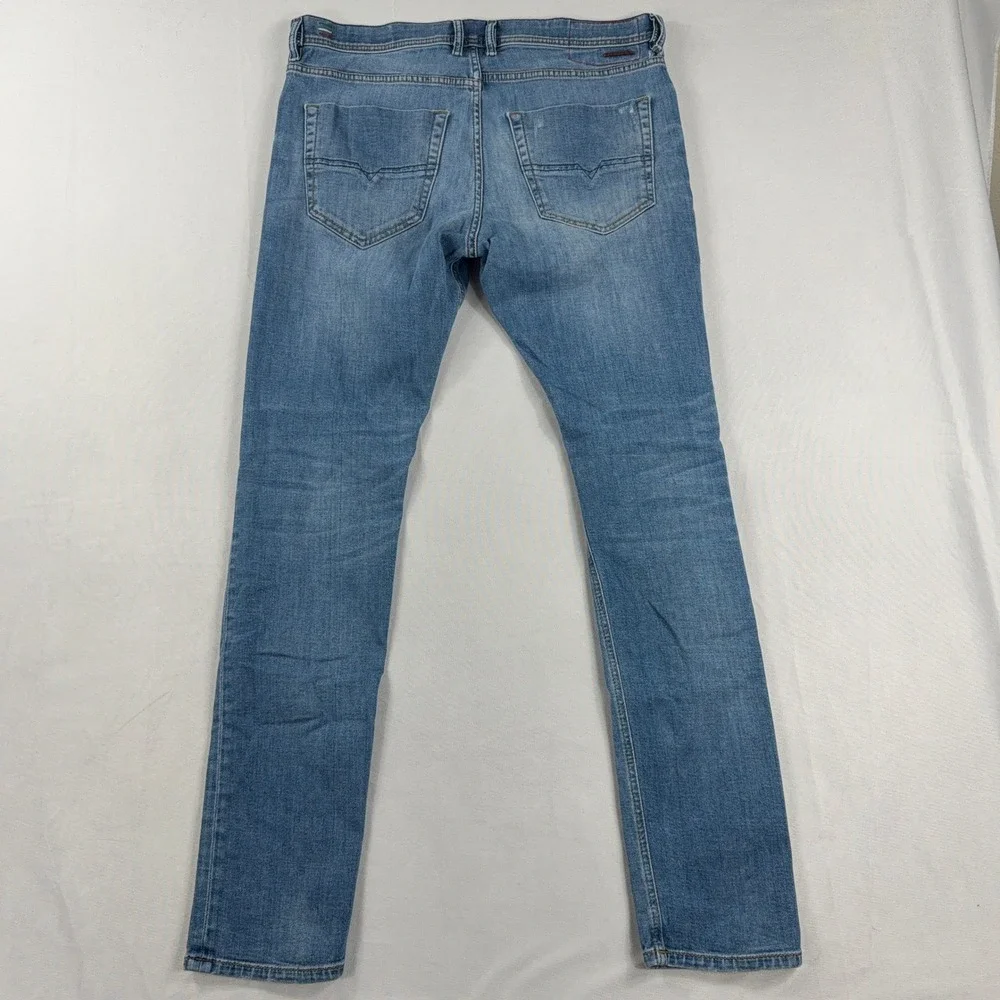 Diesel Tepphar Slim-Carrot Distressed Stretch‎ Blue Jeans Mens 34x32 Italy